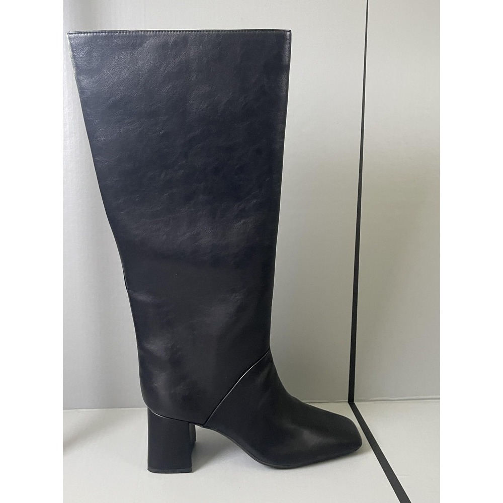 On 34th Boots Womens Size 10 Black MILLERRP Knee High Block Heel Square Toe